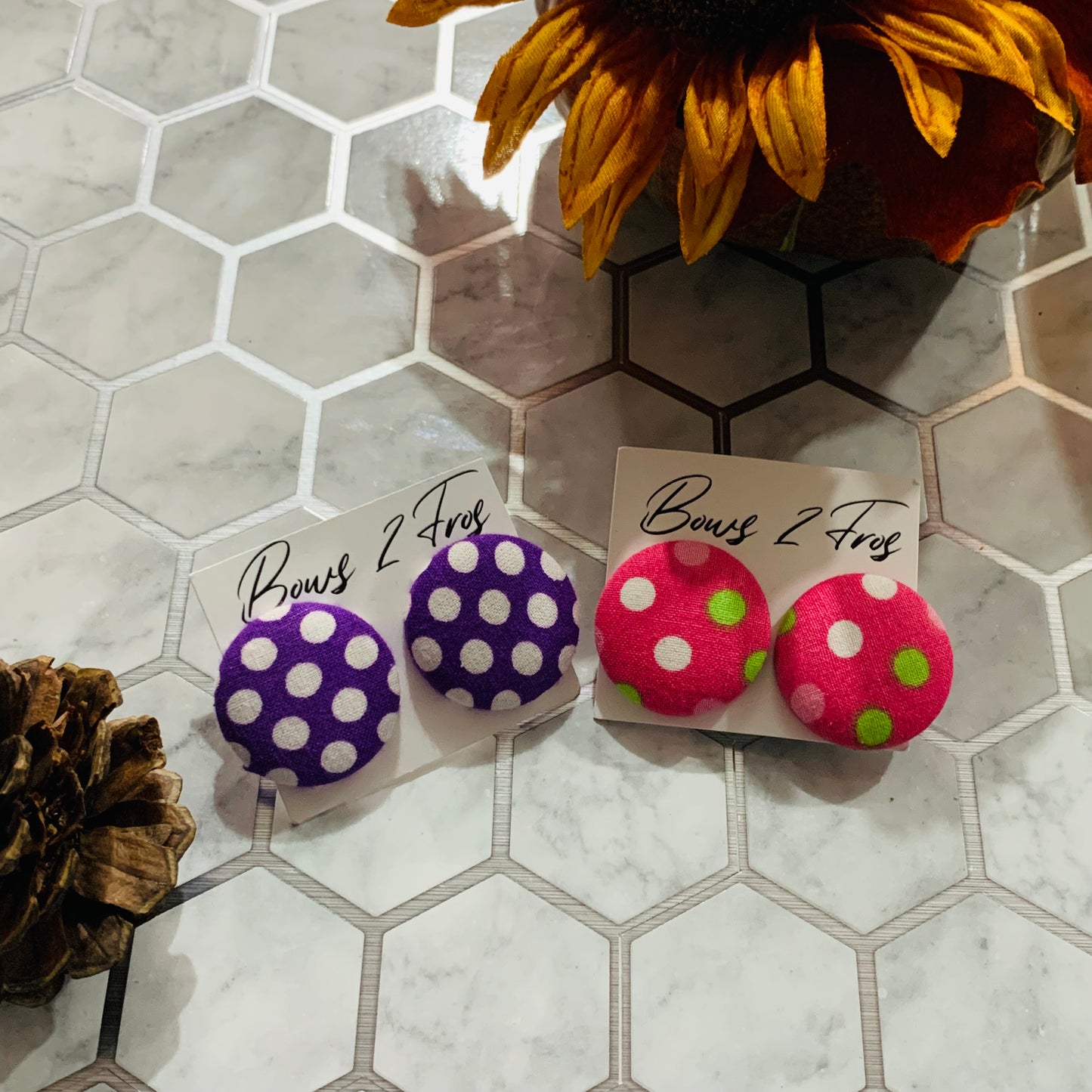 Polka Dot Button Earrings