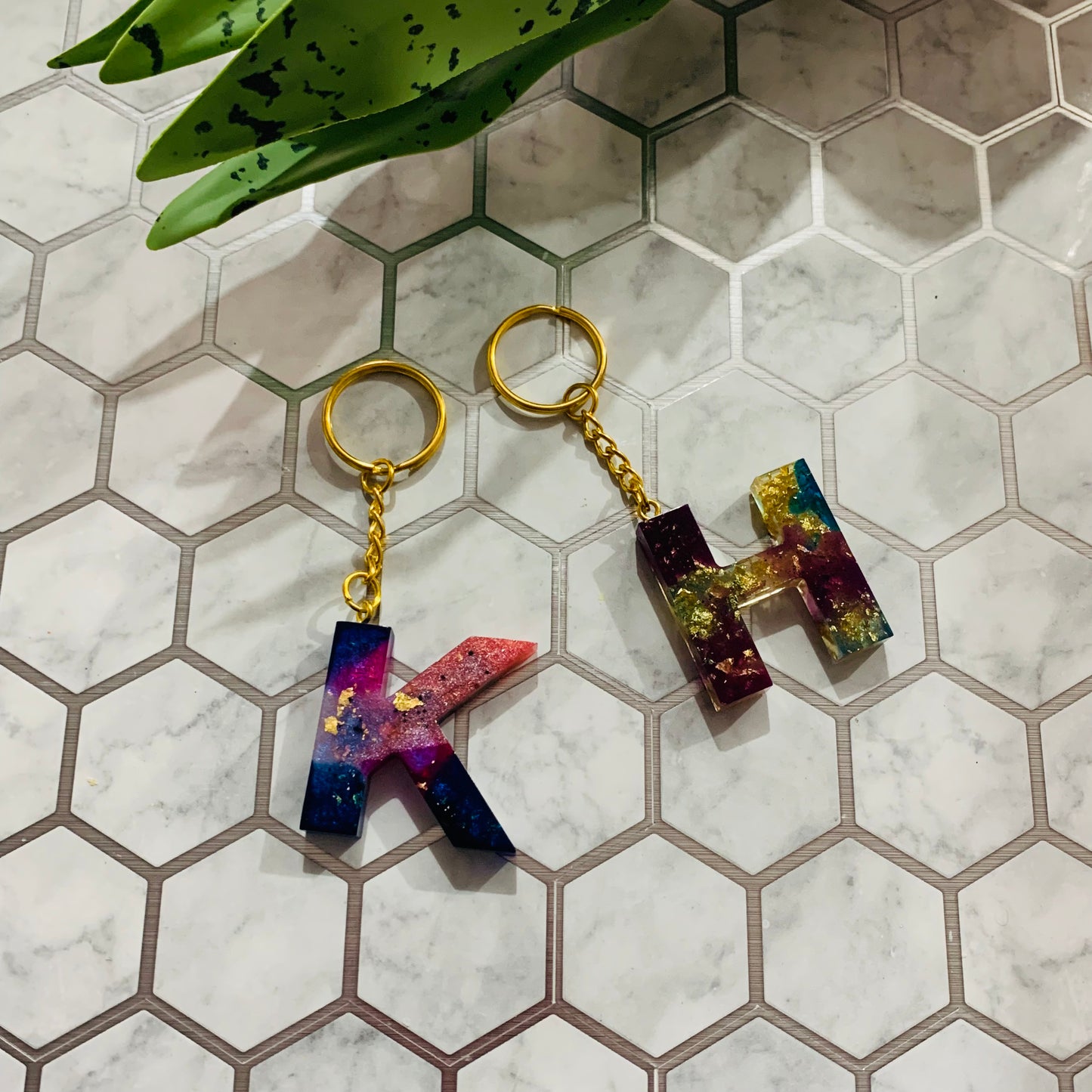 Multicolored Letter Keychains