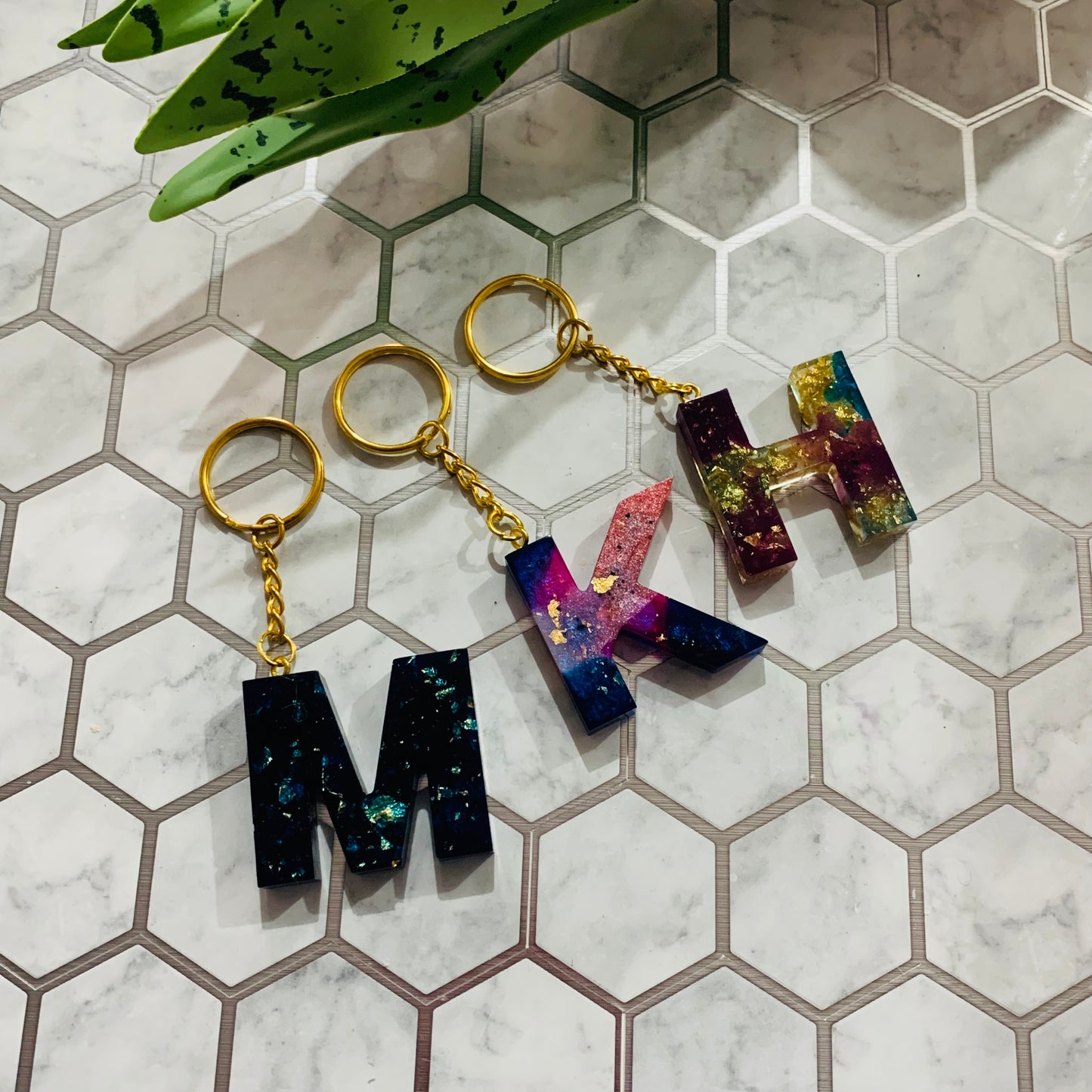 Multicolored Letter Keychains